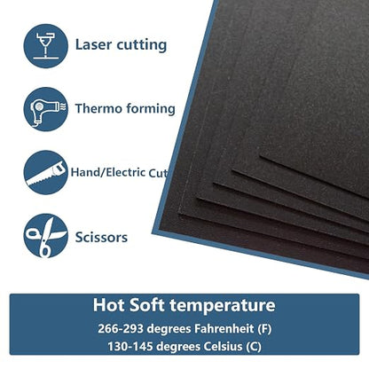 6 Pack Black Plastic Sheet 12x12x0.04 in Flexible High Tensile Plastic Sheets - Image 3