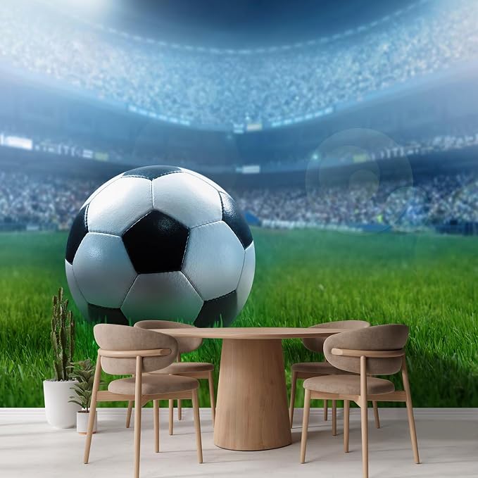 wall26 Close Up of a Football Ball on a Full Stadium Removable Wall Mural | - Image 3