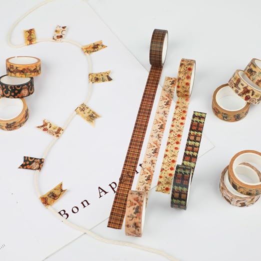 12 Rolls Western Washi Tapes, Wild West Cowboy Masking Tapes, Cowboy and - Image 3