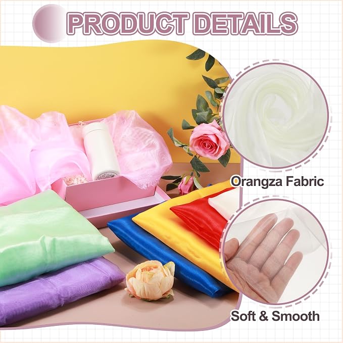 MECCANIXITY Iridescent Sheer Organza Fabric, 10 Yards x 59 Inches Solid - Image 3