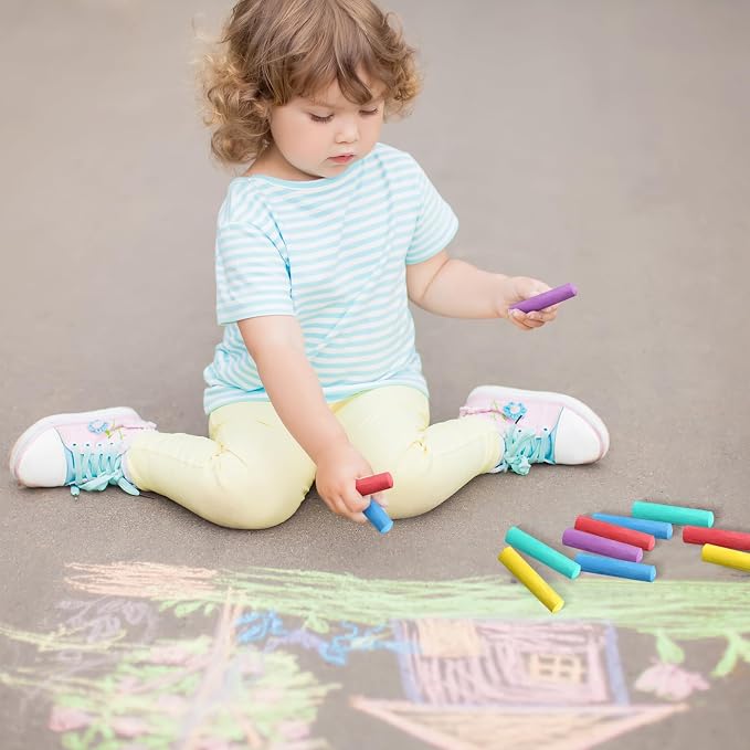 40 Pcs Sidewalk Chalks for Kids Non Toxic Jumbo Chalk for Party Gift Outdoor - Image 7