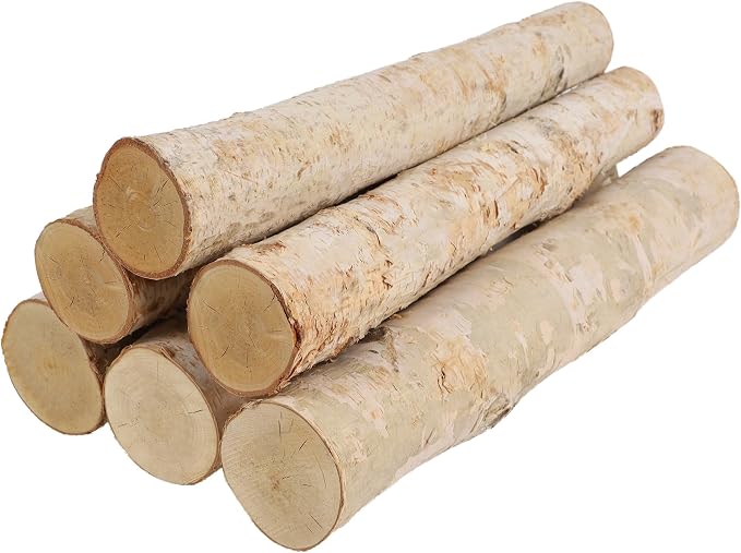 6-Pack White Birch Logs for Fireplace by Sancodee
