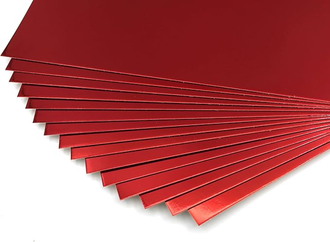 TGXRZX Metallic Red Cardstock Paper, Size 8 "x 11", Mirror Finish Gold Foil - Image 6