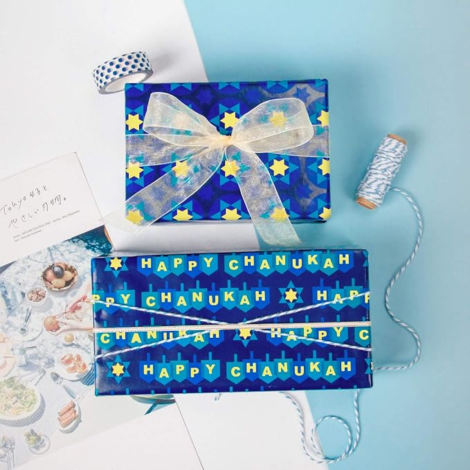 WRAPAHOLIC 30 Inch Hanukkah Wrapping Paper Roll - Image 4