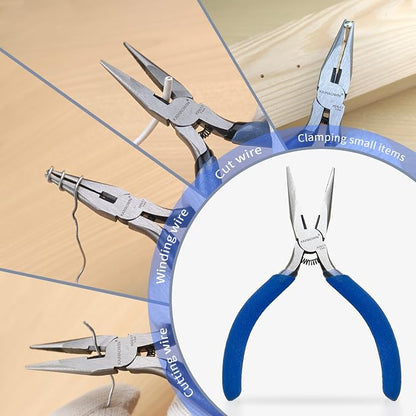 KAIHAOWIN Mini Needle Nose Pliers 5"-5 Pack KAIHAOWIN Small Long Nose Pliers - Image 5