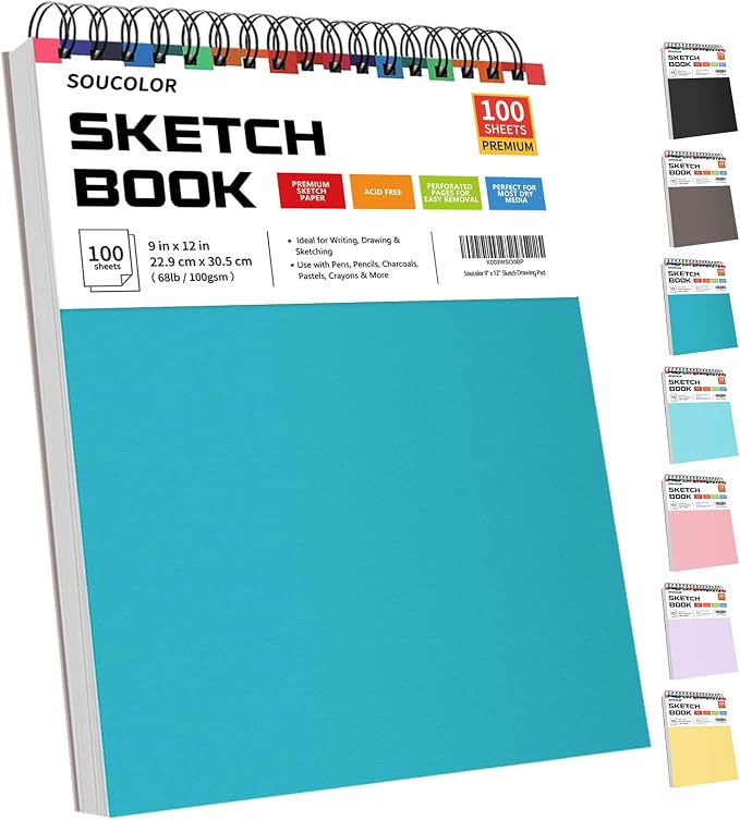 Soucolor School Supplies 9" x 12" Sketch Book by Soucolor