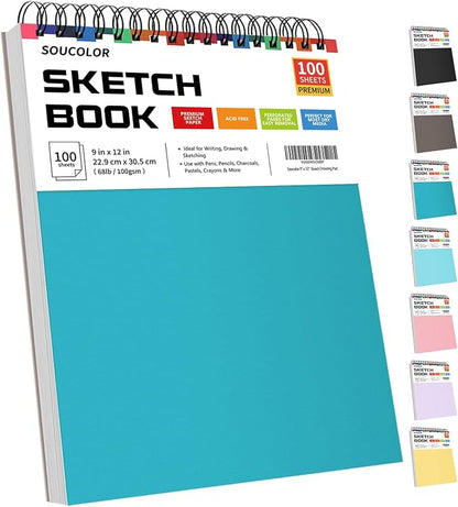 Soucolor School Supplies 9" x 12" Sketch Book by Soucolor