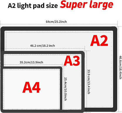 TOHETO A2 Light Pad 25.2''x18.4'', Large Magnetic LED Light Board - Image 2