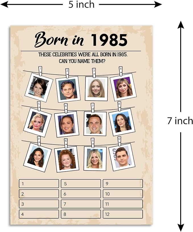 QUPT 40th Birthday Party Games, Born in 1985 Games Bundle, Birthday Party - Image 2