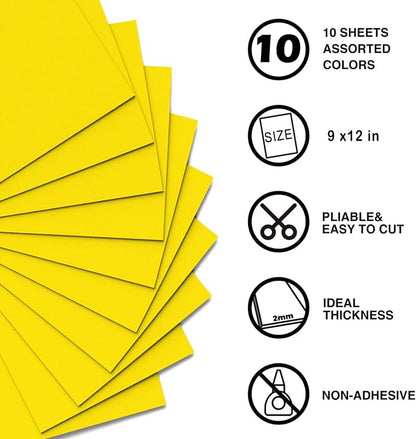 MEARCOOH Yellow Foam Sheets Crafts 9x12 Inch 2mm Eva Color Craft Foam Paper - Image 2