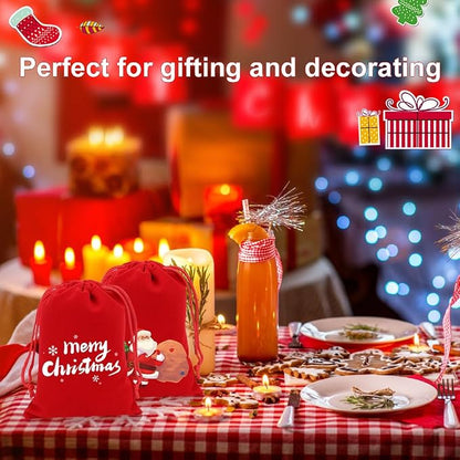 Shintop 20pcs Velvet Bags with Drawstrings, 4x6inch Red Gift Bags Jewelry - Image 6