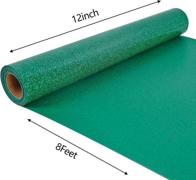 FUNKAKA Glitter Green HTV Heat Transfer Vinyl Rolls - Image 2