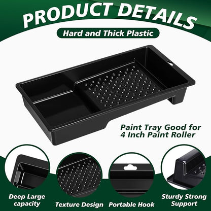 Ripeng 30 Pack 4 Inch Paint Tray Bulk Plastic Paint Roller Tray Small Painting - Image 3
