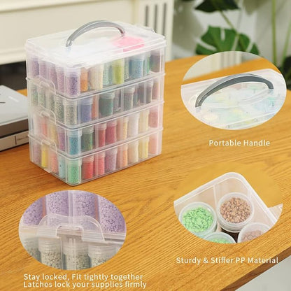 Douorgan 4-Tier Diamond Painting Storage Containers Portable Bead Organizer and - Image 2