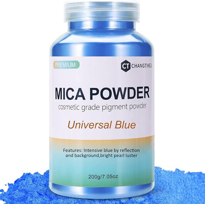 Mica Powder, 7.05OZ（200g）, Universal Blue Mica Powder Pigment by CHANGTIKEJIWelcomeYouOrder