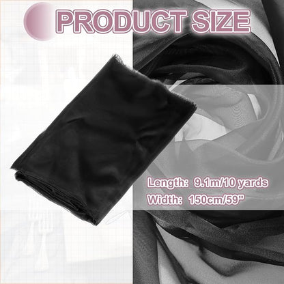 MECCANIXITY Iridescent Sheer Organza Fabric, 10 Yards x 59 Inches Solid - Image 2