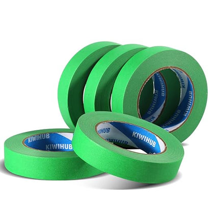 Green Painters Tape, 1 inch x 60 Yards x 5 Rolls - Image 2