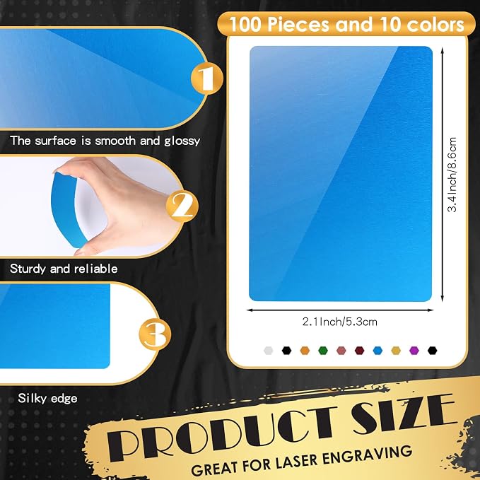 weparmeety 100 Pcs Metal Engraving Blanks Colorful Aluminum Sheet Laser - Image 2