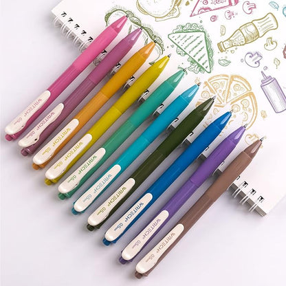 WRITECH Retractable Gel Pens Quick Dry Ink Pens Fine Point 0.5mm 10 Assorted - Image 7