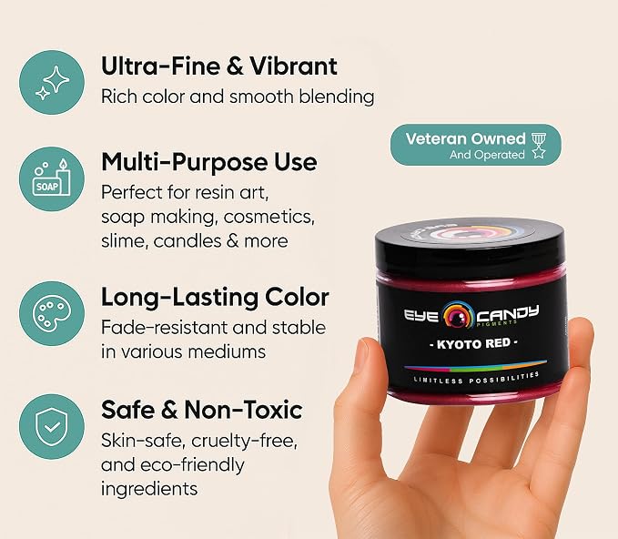Eye Candy Pigments Premium Red Mica Powder - Image 3