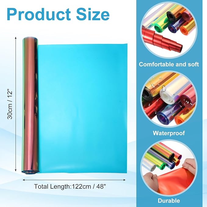 MECCANIXITY Holographic Clear PVC Vinyl Film Holographic PVC Fabric Waterproof - Image 2