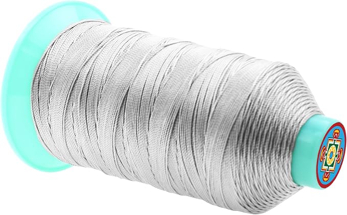 Mandala Crafts Bonded Nylon Thread Silver Heavy Duty Sewing Threads - Image 2