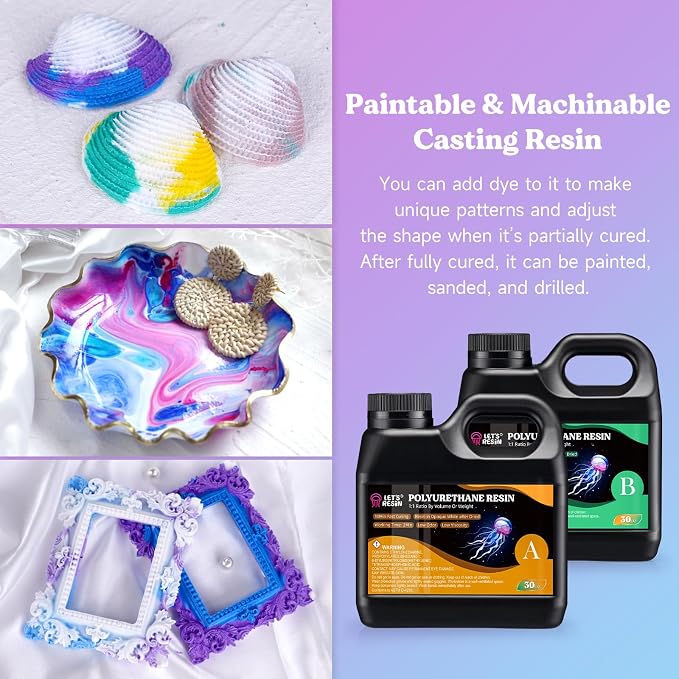 LET'S RESIN Polyurethane Resin, 60oz 2 Part Casting Resin, Fast Cured Resin - Image 7