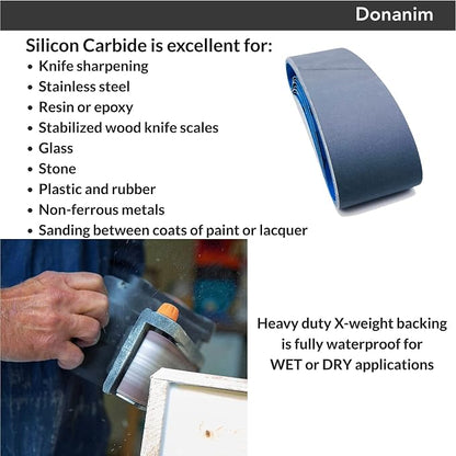 Sanding Belts 3 x 21 Inch Silicon Carbide Sander Paper - Image 2