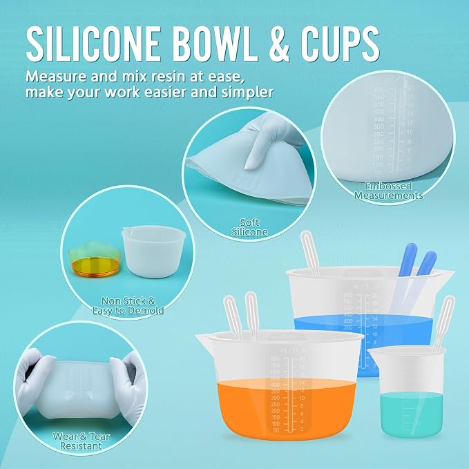 Silicone Resin Mixing Measuring Bowls 2Pcs 600ml/20oz - Image 3