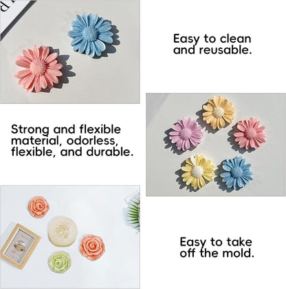 3 Pack Candle Molds for Candle Making, Moldes para Velas, Flower Molds Silicone - Image 4
