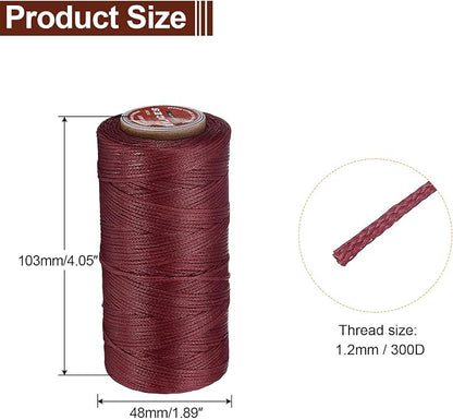 uxcell Flat Leather Sewing Waxed Thread, 140m / 153 Yards Polyester Wax String - Image 2