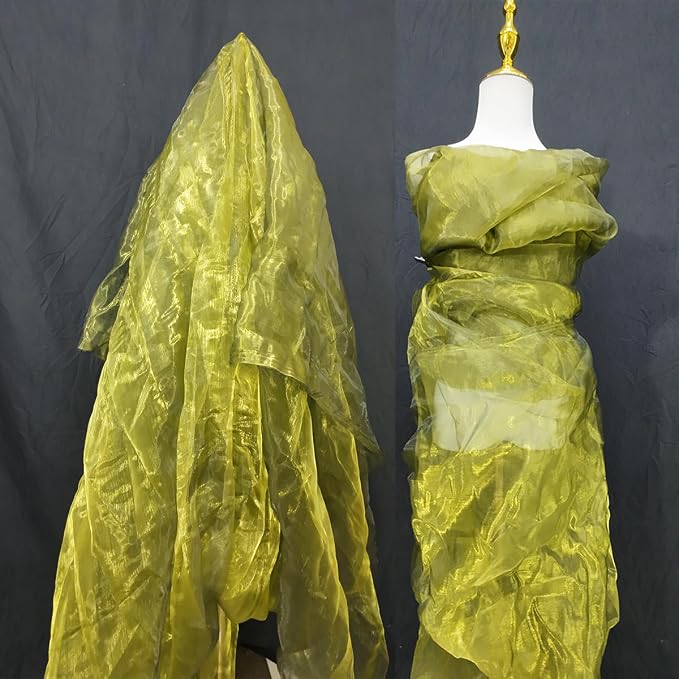 Two-Tone Iridescent Holographic Organza Fabric - Image 2