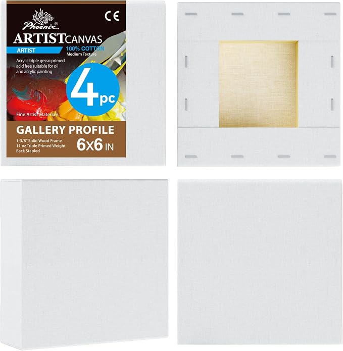 PHOENIX 6x6 Inch 4 Pack Gallery Canvas by PHOENIX