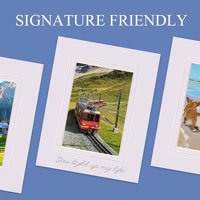 HOTUO 10 Pack Acid Free White Picture Frame Mats, Pre-Cut 11x14 Picture Mats - Image 3
