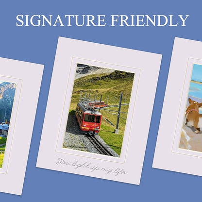 HOTUO 10 Pack Acid Free White Picture Frame Mats, Pre-Cut 11x14 Picture Mats - Image 3