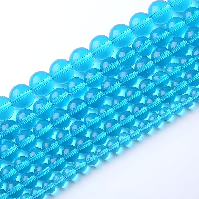 32pcs 12mm Topaz Blue Crystal Glass Beads Round Loose Spacer Beads - Image 2
