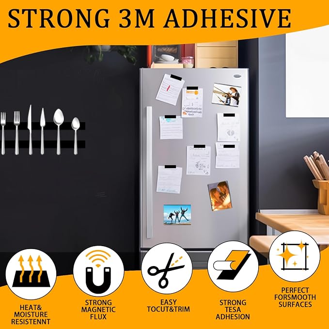 2 Rolls Magnetic Tapes with 3M Adhesive Backing, 6.5FT X 0.6" W x 2 Pack - Image 3