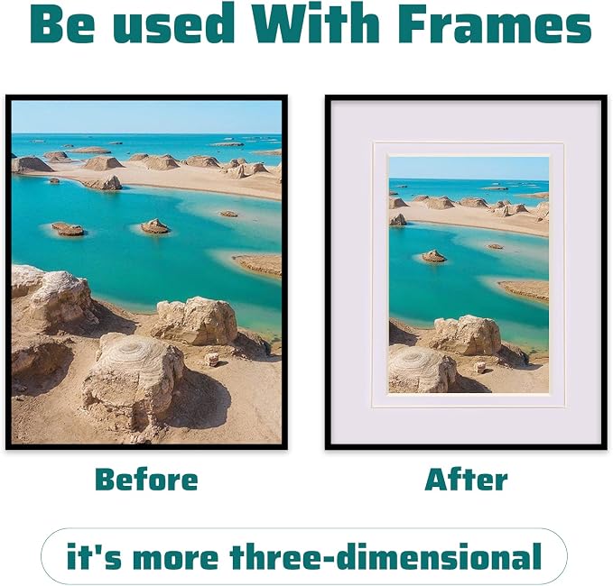 HOTUO 10 Pack Acid Free White Picture Frame Mats, Pre-Cut 8x10 Picture Mats - Image 5