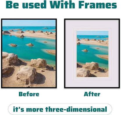 HOTUO 10 Pack Acid Free White Picture Frame Mats, Pre-Cut 8x10 Picture Mats - Image 5