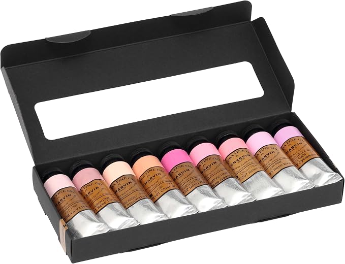 Charvin Extra Fine Professional Artist Oil Paint Set of 9 Shades of Pink - 20ml - Image 2