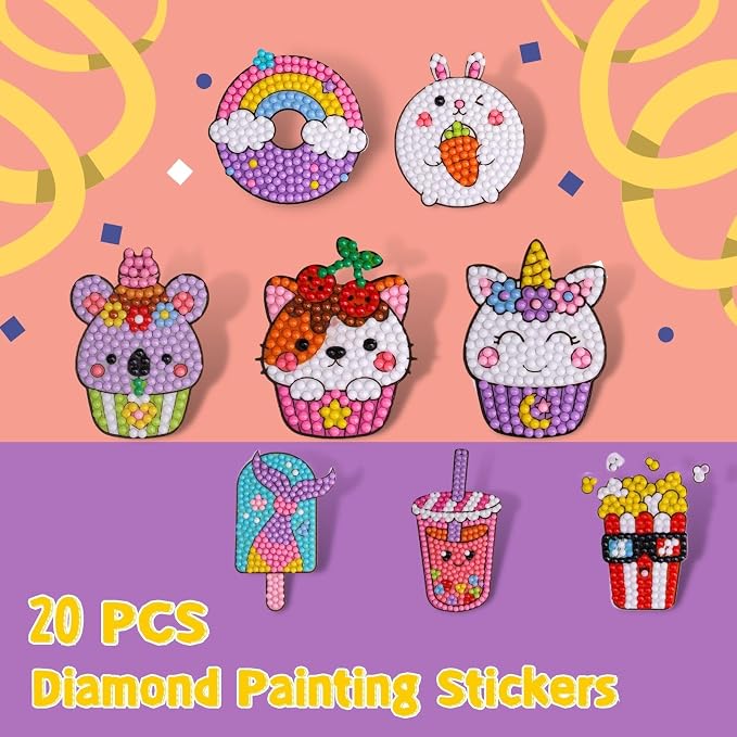 Cymbana Diamond Painting Kits for Kids 20 Pcs Desserts Contains Cupcake - Image 2