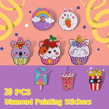 Cymbana Diamond Painting Kits for Kids 20 Pcs Desserts Contains Cupcake - Image 2