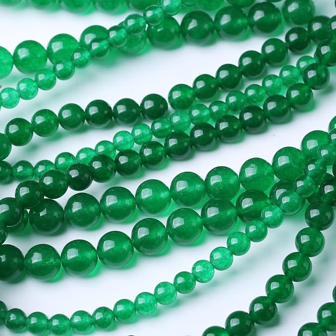 48PCS 8MM Natural Green Jade Stone Beads Energy Healing Beads - Image 4