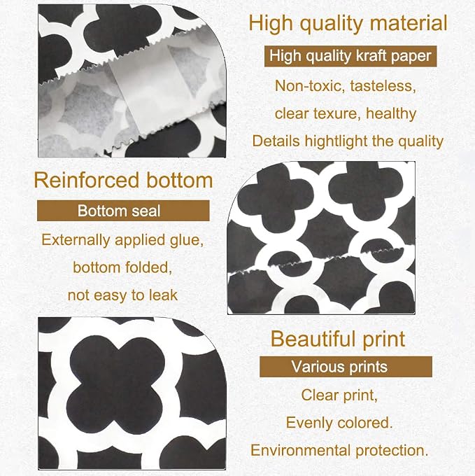 KEYYOOMY 100 Pcs Black Candy Buffet Bags - Image 3