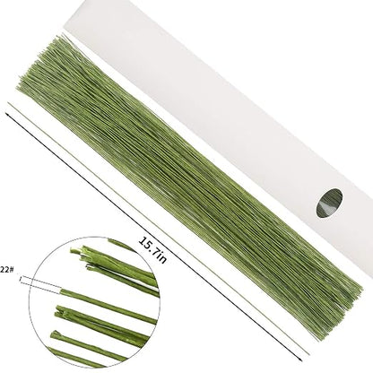 CCINEE 22 Gauge Dark Green Floral Wire Stem - Image 2