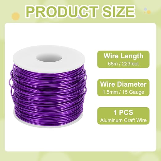 MECCANIXITY 15 Gauge Anodized Aluminum Craft Wire Bendable Bonsai Training Wire - Image 2