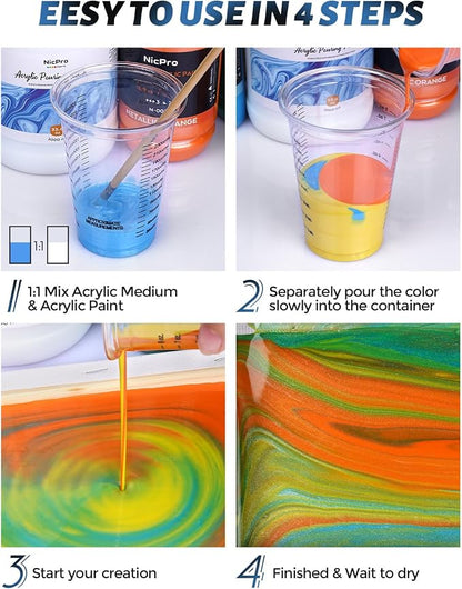 Nicpro Pouring Medium for Acrylic Paint 69oz / 2040ml, Acrylic Paint Thinner - Image 5