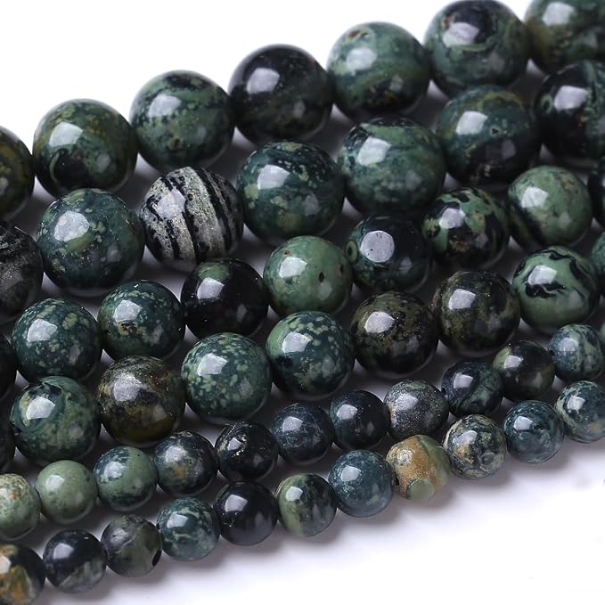 48PCS 8MM Blue Jasper Beads Stone Beads Energy Healing Beads by JIANJING