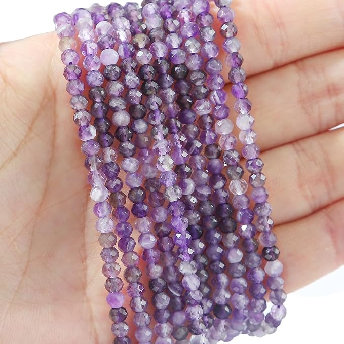 Natural Amethyst Crystal Beads 4x2mm 120pcs Faceted Rondelle Loose Semi - Image 3