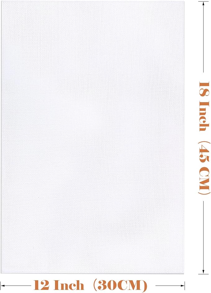 Caydo 6 Pieces Aida Cloth 14 Count White Cross Stitch Fabric - Image 2